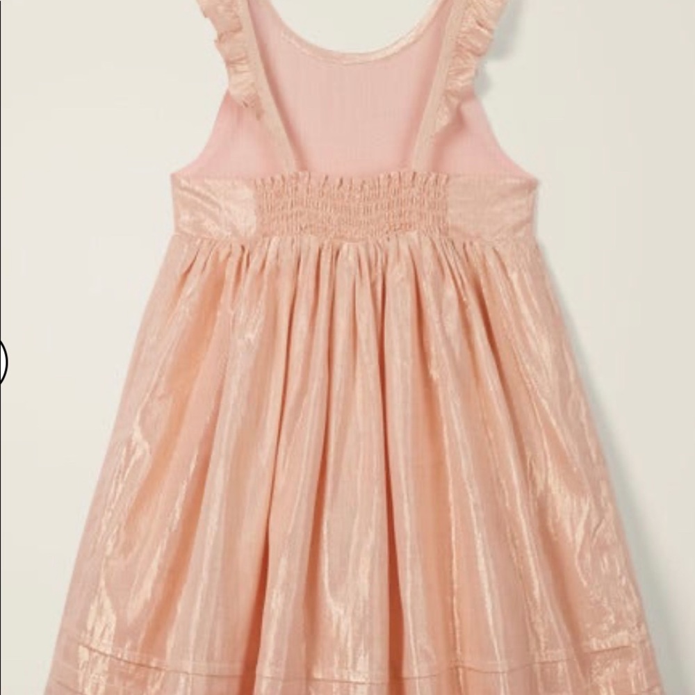 Boden Ruffle Scoop Neck Shimmer Dress Mermaid Pink - Picture 2 of 3